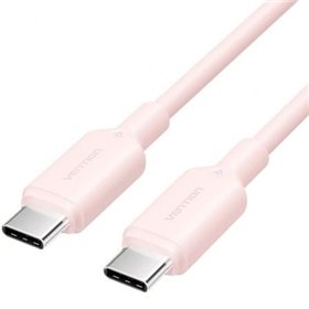Cabo USB 2.0 Tipo-C 3A Vention TRCPF, USB Tipo-C Macho - USB Tipo-C Macho, Até 60W, 480Mbps, 1m, Rosa
