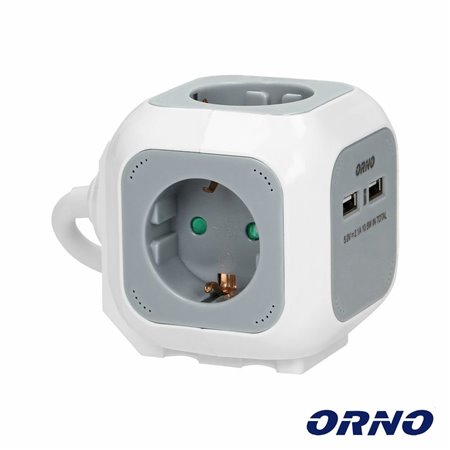 Tomada Elétrica C/ 4 Saídas E 2 Usb-A 1.4M Orno