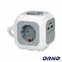 Tomada Elétrica C/ 4 Saídas E 2 Usb-A 1.4M Orno