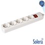 Tomada Elétrica C/ 5 Saídas Schuko Interruptor Solera
