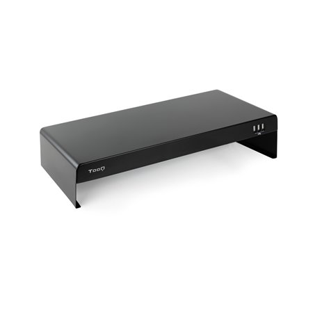 Suporte de monitor preto metalizado Tooq com usb