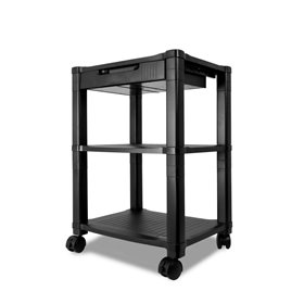 Mesa lateral modular Phoenix para impressora de escritório 3 níveis com gaveta e rodas