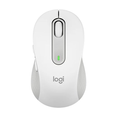 Mouse mouse logitech m650 médio óptico sem fio sem fio branco bruto