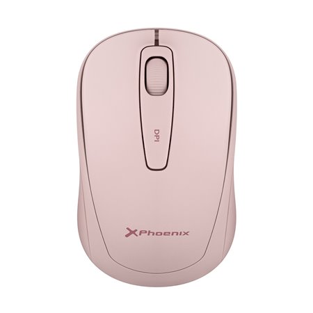Phoenix m250 mouse wireless 2.4 ghz usb receiver até 1600 dpi compatível com pc mac laptop cor rosa