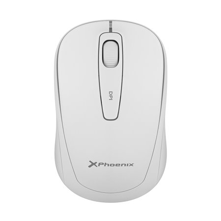 Phoenix m250 mouse wireless 2.4 ghz usb receiver até 1600 dpi compatível com pc mac laptop cor branca