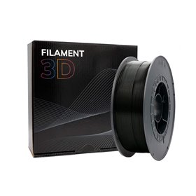 Filamento 3D PLA, Diâmetro 1.75mm, Bobina 1kg, Preto - Compatível