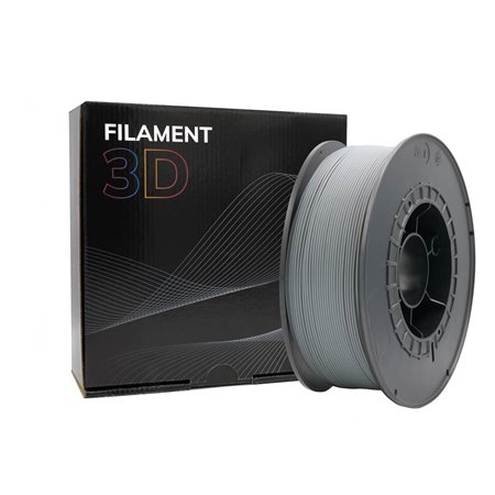 Filamento 3D PLA, Diâmetro 1.75mm, Bobina 1kg, Cinza - Compatível
